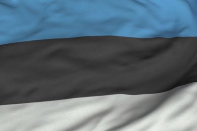Estonian Flag  is a tricolour featuring three equal horizontal bands of blue, black and white
